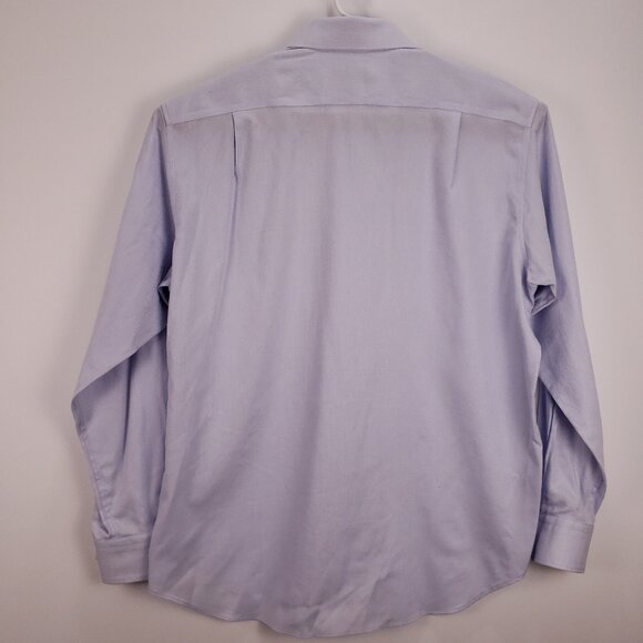 M&S Collection Shirt Mens 17 Blue Long Sleeve Button Down Cotton Performance - Picture 3 of 10